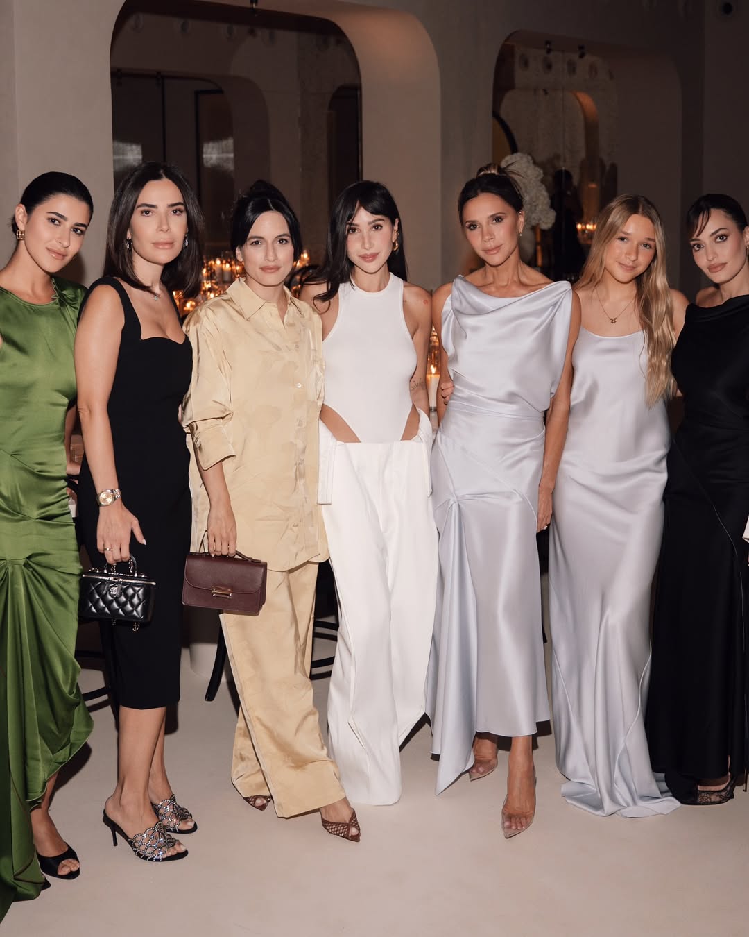 Victoria Beckham with her daughter at a collection presentation in Dubai