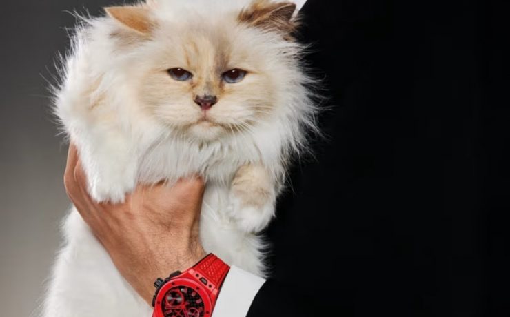 Karl Lagerfeld’s cat becomes the star of a Swiss watch campaign