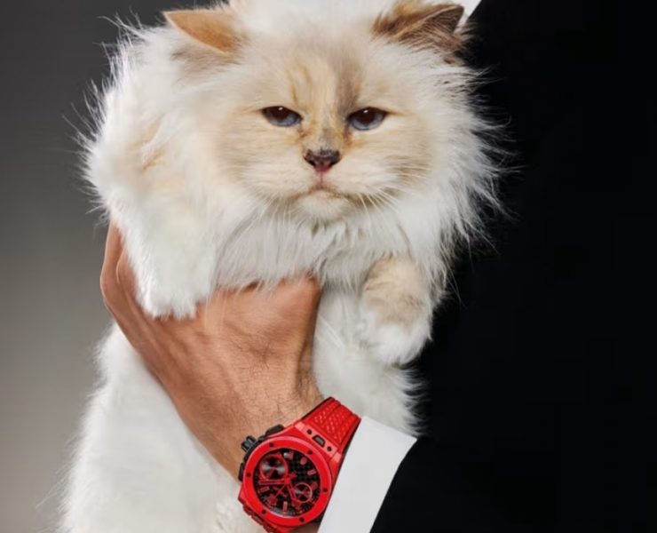 Karl Lagerfeld’s cat becomes the star of a Swiss watch campaign