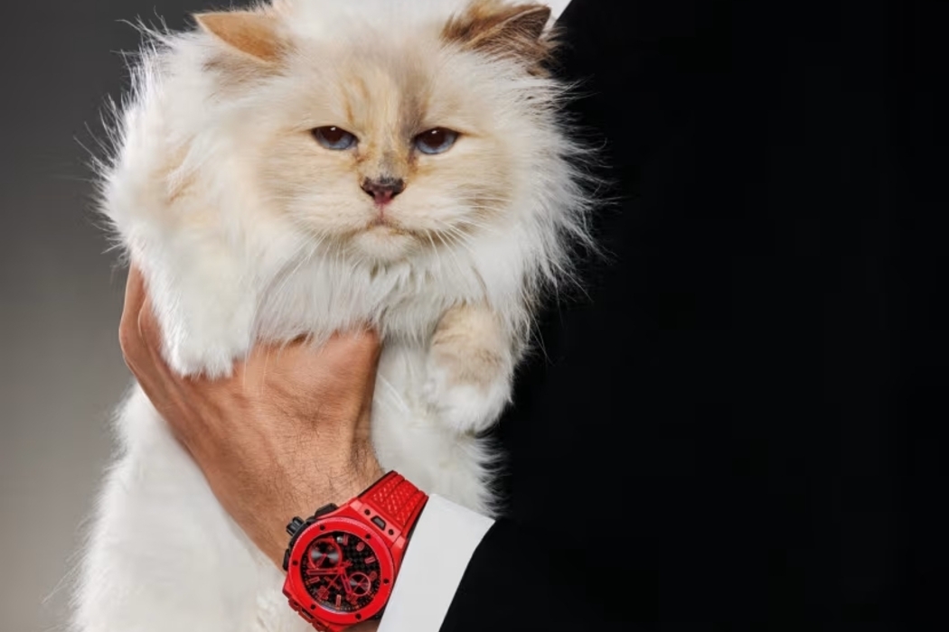 Karl Lagerfeld’s cat becomes the star of a Swiss watch campaign