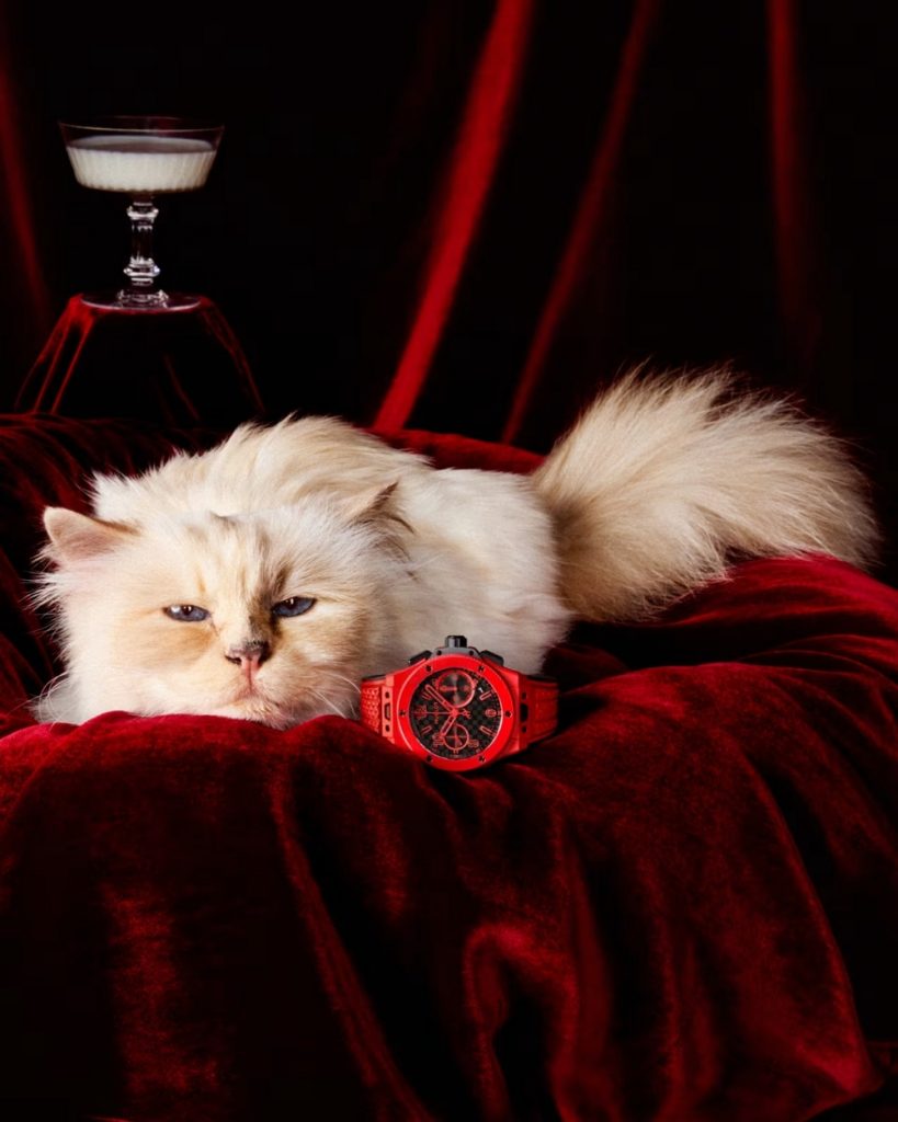 Karl Lagerfeld’s cat becomes the star of a Swiss watch campaign