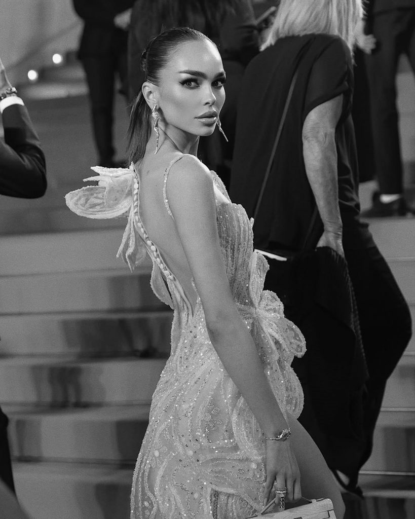 Austrian Models Nadine Mirada and Ivana (Go) Essl on the red carpet of the 2025 Cannes Film Festival