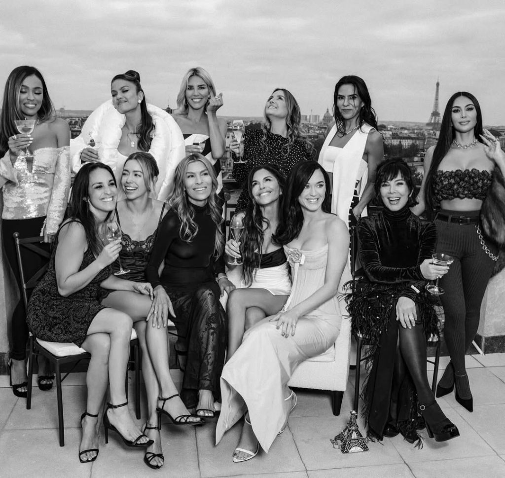 Eva Longoria, Kim Kardashian, and Katy Perry at Lauren Sánchez’s bachelorette party in Paris