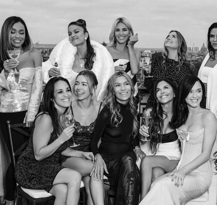 Eva Longoria, Kim Kardashian, and Katy Perry at Lauren Sánchez’s bachelorette party in Paris