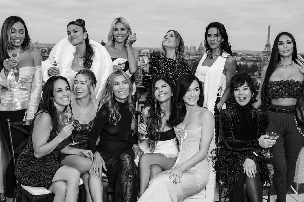 Eva Longoria, Kim Kardashian, and Katy Perry at Lauren Sánchez’s bachelorette party in Paris