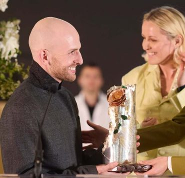 Kate Middleton presented the Queen Elizabeth II Award to designer Patrick McDowell