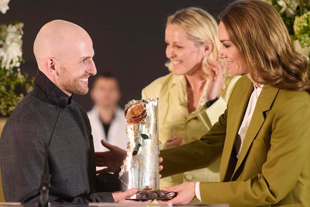 Kate Middleton presented the Queen Elizabeth II Award to designer Patrick McDowell
