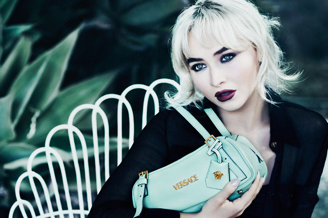 Gothic beauty: Sabrina Carpenter in the new Versace campaign