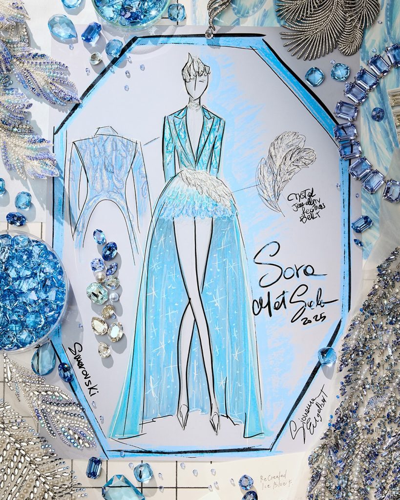 Star appearance: model Sora Choi in a stunning Swarovski gown