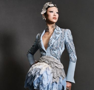 Star appearance: model Sora Choi in a stunning Swarovski gown