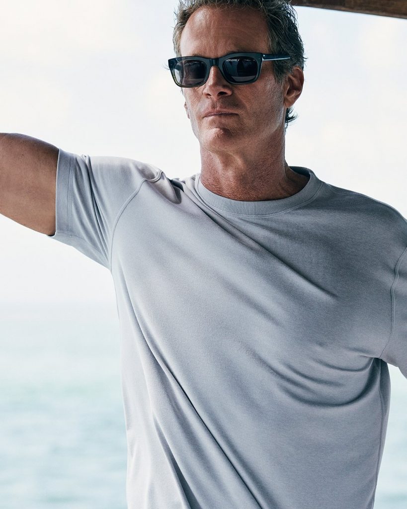 Family affair: Cindy Crawford with her husband and children in Vuori campaign