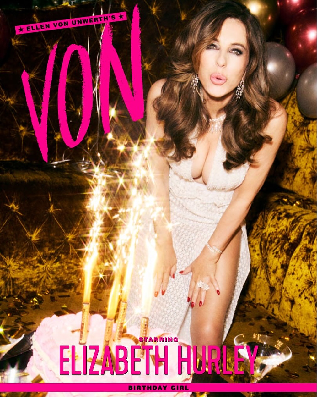 Spektakulärer Tortenauftritt: Elizabeth Hurley feiert ihren 60. Geburtstag mit einem glamourösen Fotoshooting