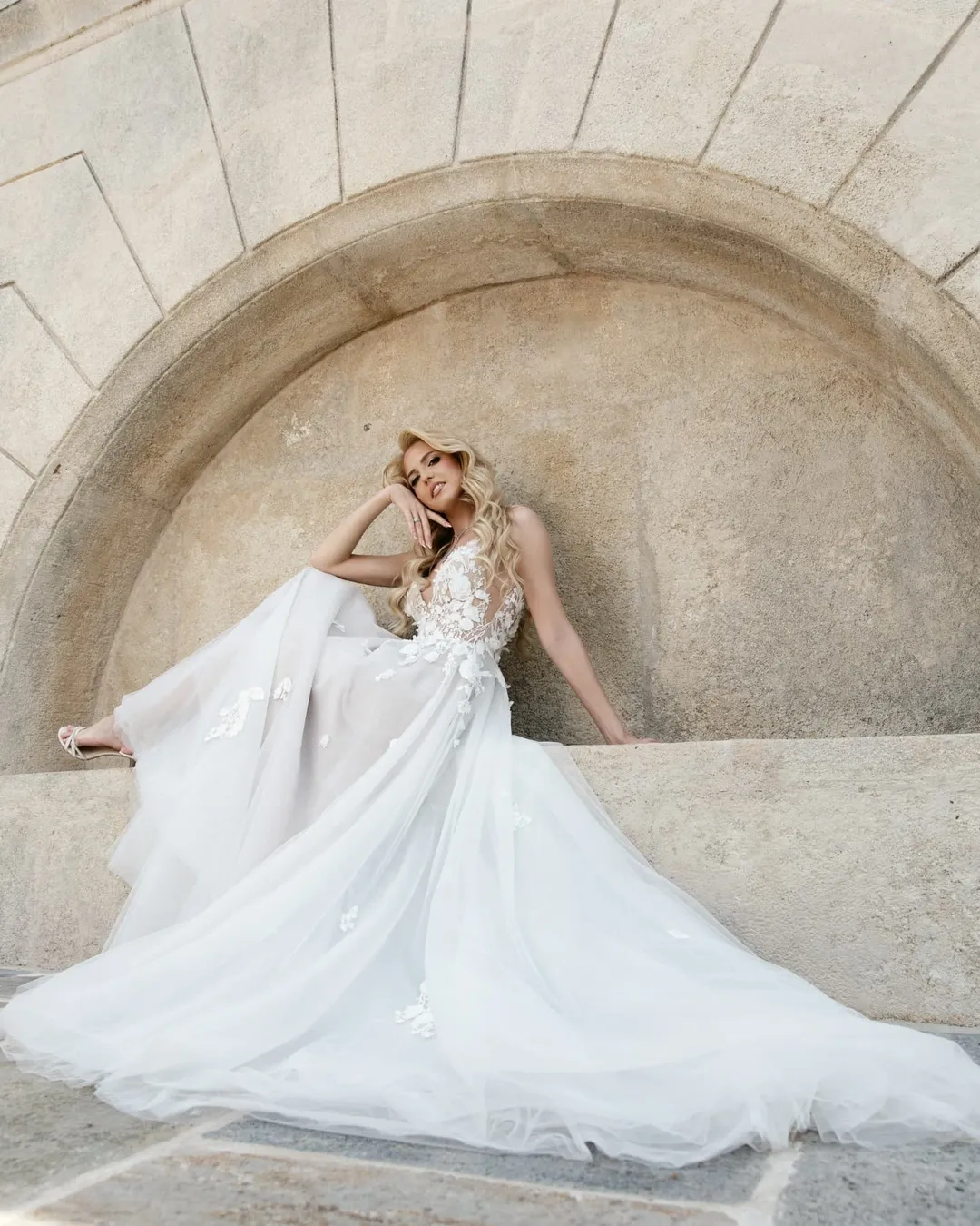 Beatrice Turin in the campaign for ELISA MALEC’s new bridal collection
