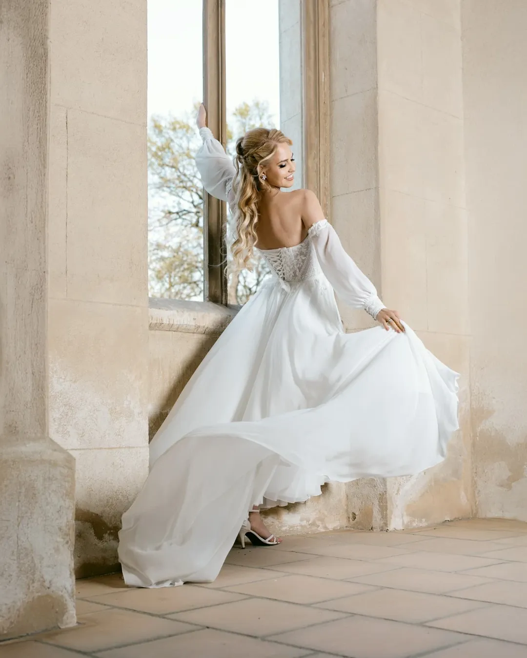 Beatrice Turin in the campaign for ELISA MALEC’s new bridal collection