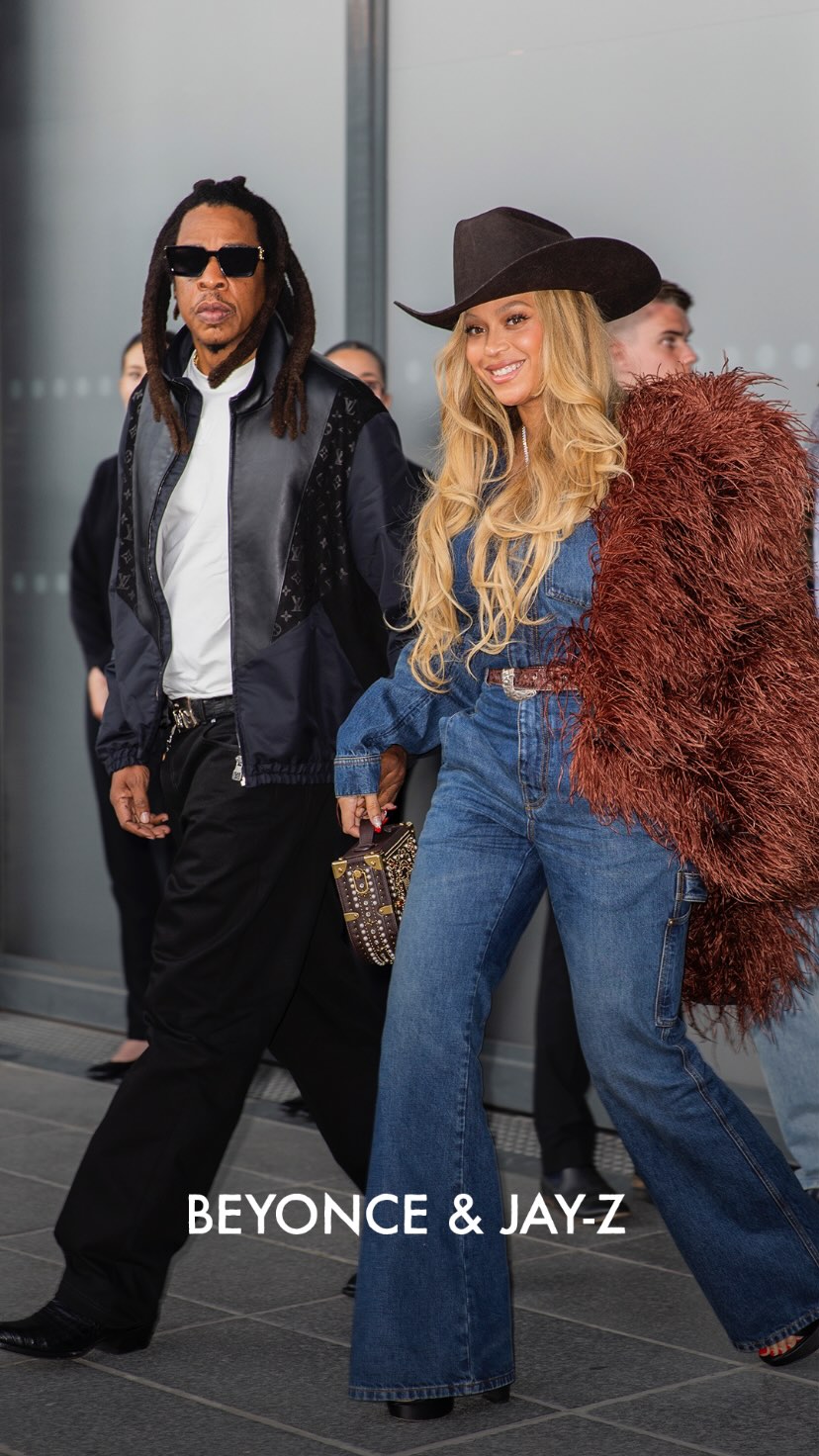 Beyoncé, Jay-Z, and Bradley Cooper at the Louis Vuitton show in Paris