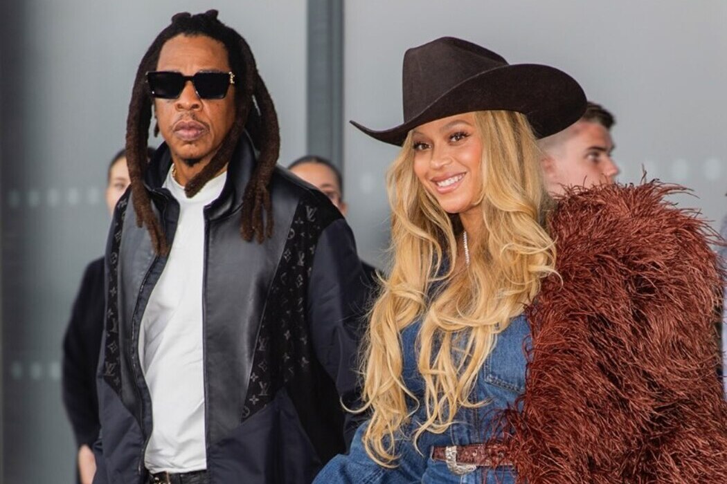 Beyoncé, Jay-Z, and Bradley Cooper at the Louis Vuitton show in Paris