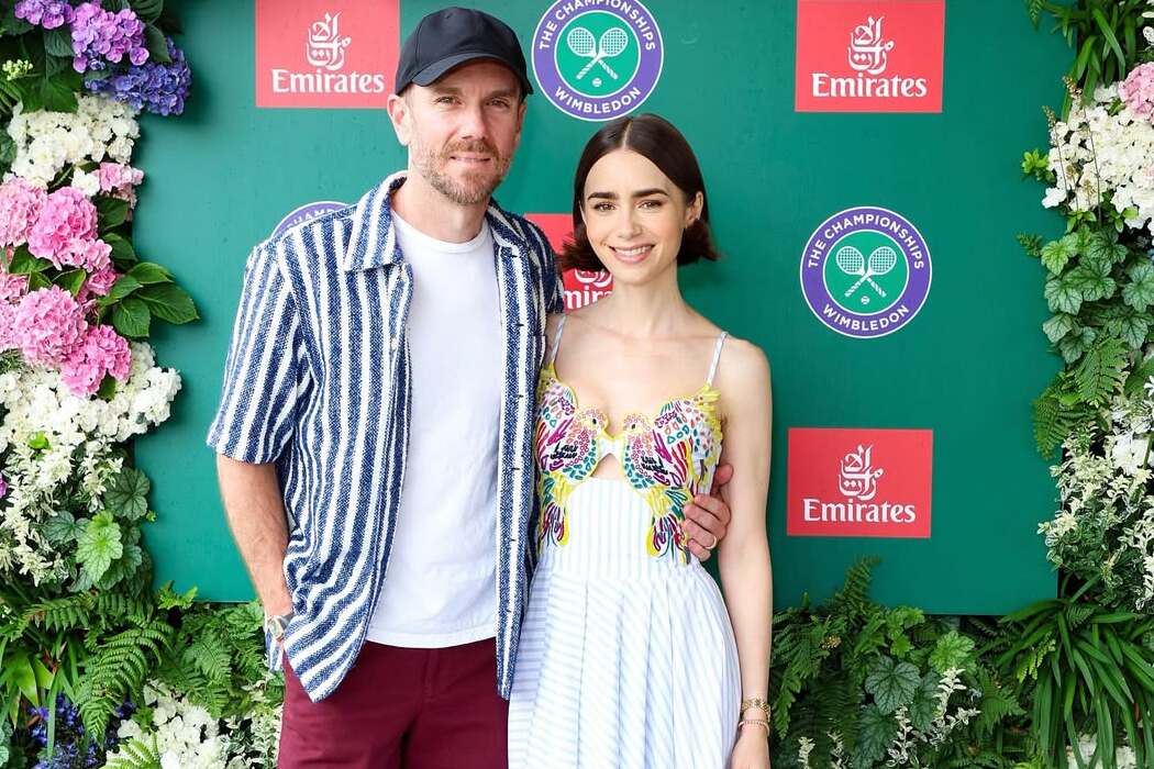 Lily Collins and her husband attend Wimbledon for the first time