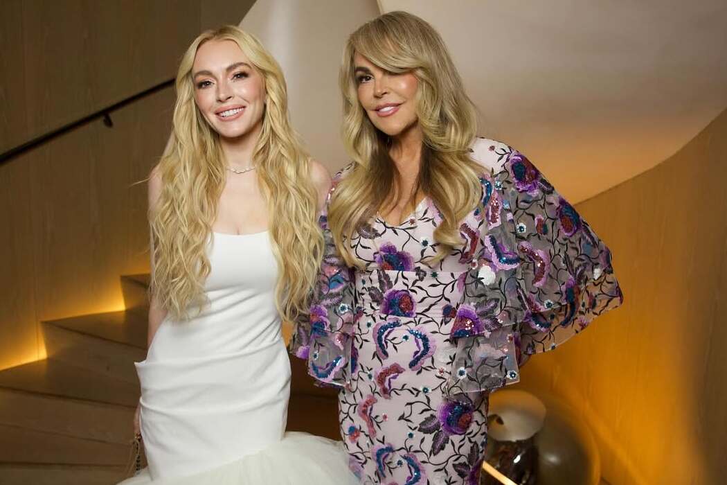With her husband and mother: Lindsay Lohan’s latest public appearance