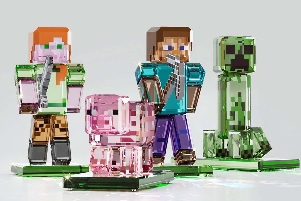 Swarovski und Minecraft: Schmuckmarke bringt Kristallfiguren-Kollektion nach dem Spiel heraus