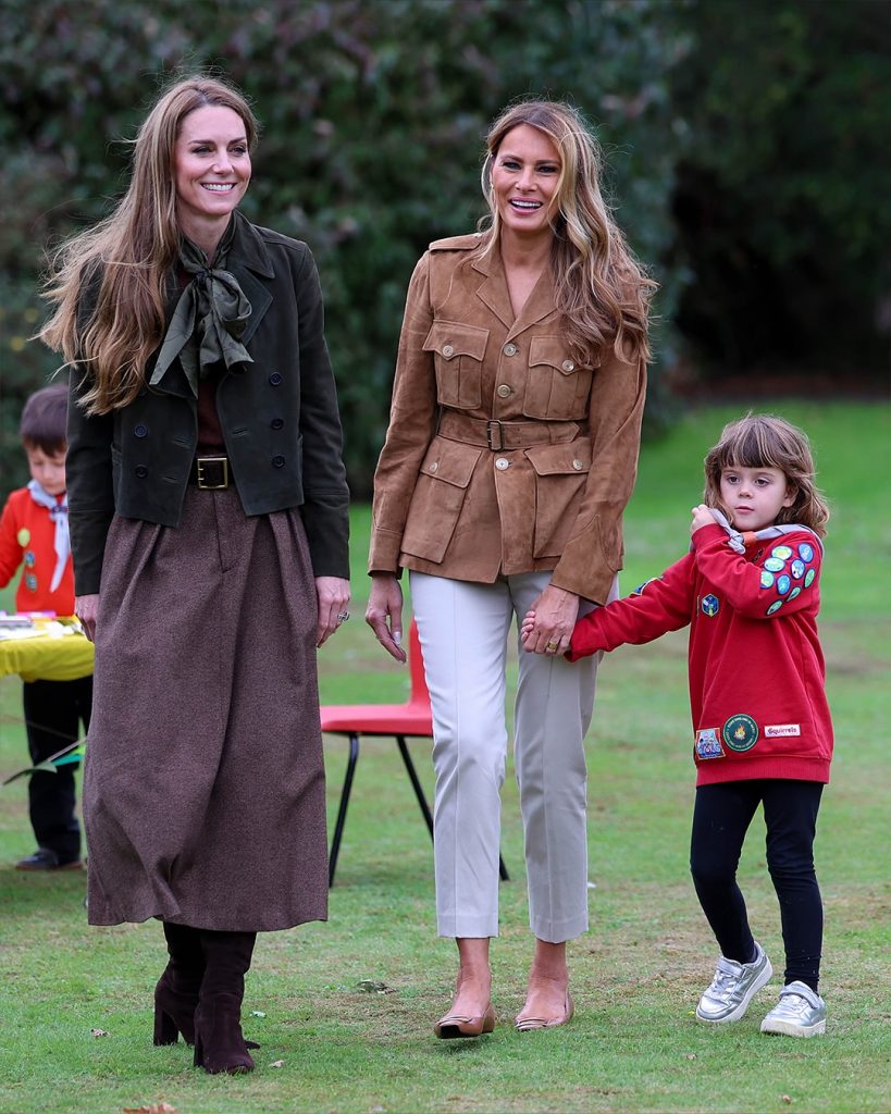 Kate Middleton und Melania Trump spazieren durch die Gärten von Windsor