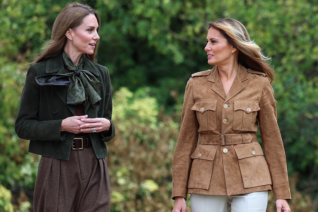 Kate Middleton und Melania Trump spazieren durch die Gärten von Windsor