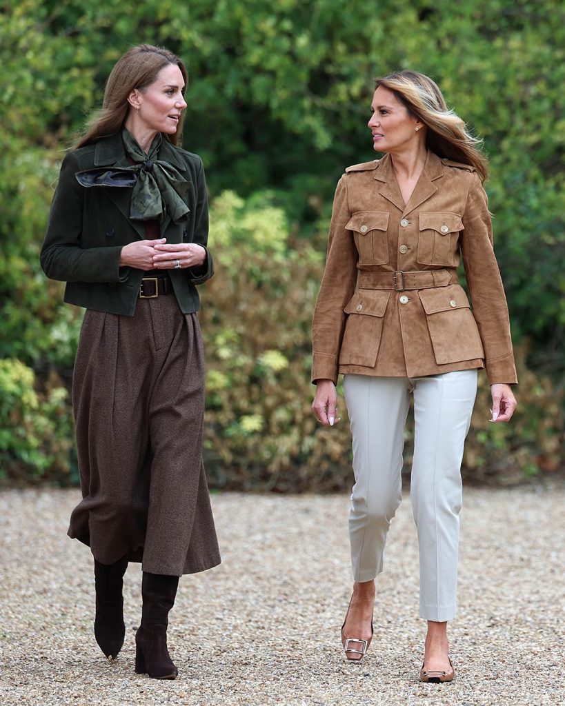 Kate Middleton und Melania Trump spazieren durch die Gärten von Windsor