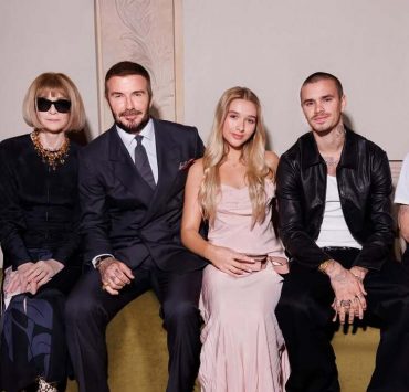 Die Beckhams und Anna Wintour in der Front Row bei der Victoria-Beckham-Show