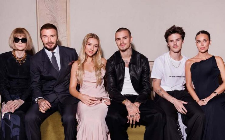 The Beckham Family and Anna Wintour in the Front Row at the Victoria Beckham Show