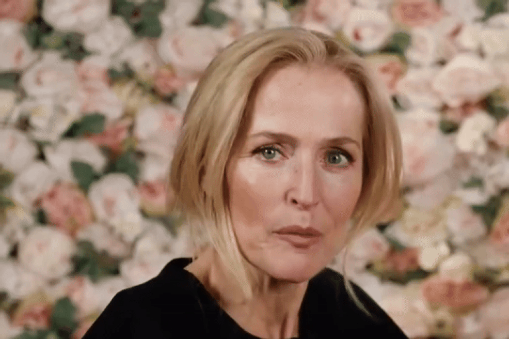 A perfect likeness: Gillian Anderson reacts to her own wax figure