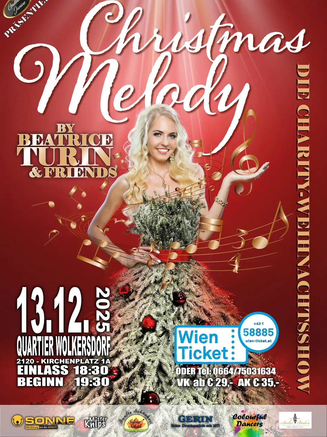 Beatrice Turin gibt ein wohltätiges Weihnachtskonzert bei Wien
