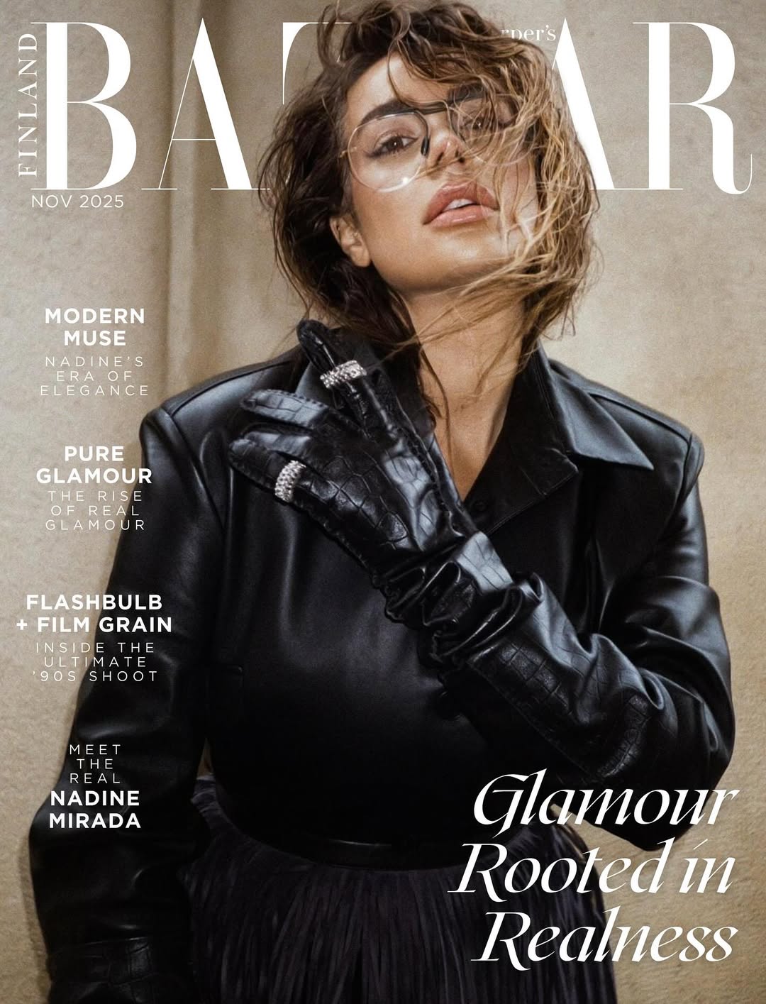 Nadine Mirada graces the cover of Harper’s Bazaar