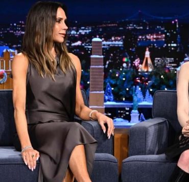 A touching reunion: Lily Collins and Victoria Beckham on The Tonight Show Starring Jimmy Fallon