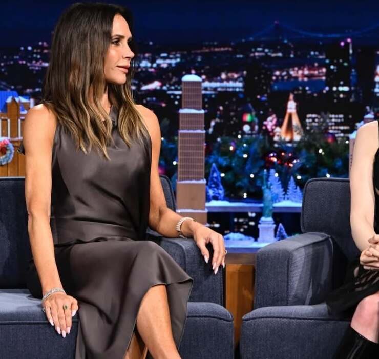 A touching reunion: Lily Collins and Victoria Beckham on The Tonight Show Starring Jimmy Fallon