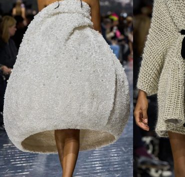 Blumen und Strukturen aus Wolle: die zentralen Looks der Couture-Kollektion von Dior