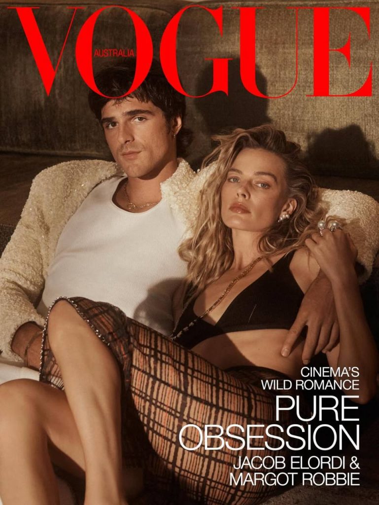 Zur&uuml;ckhaltende Leidenschaft: Margot Robbie und Jacob Elordi auf dem Cover der Vogue