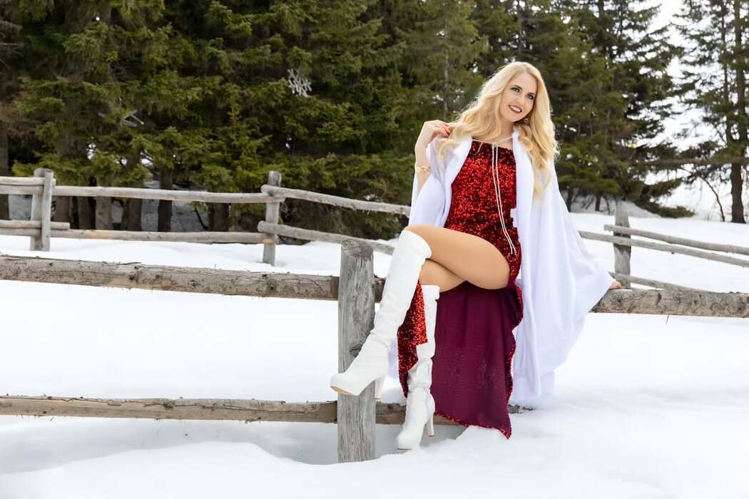 Winter mitten im Fr&uuml;hling: Beatrice Turin dreht ein Weihnachtsvideo in den Bergen