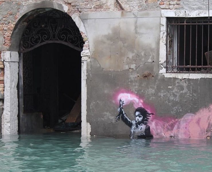 A Restored Banksy Mural Unveiled in Venice