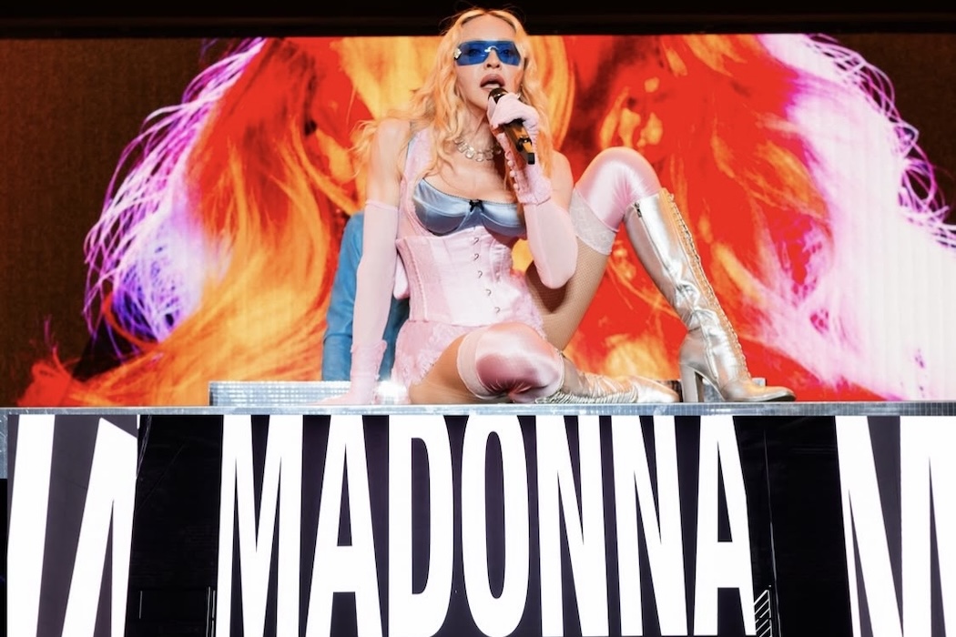 Madonna stages a concert in Times Square