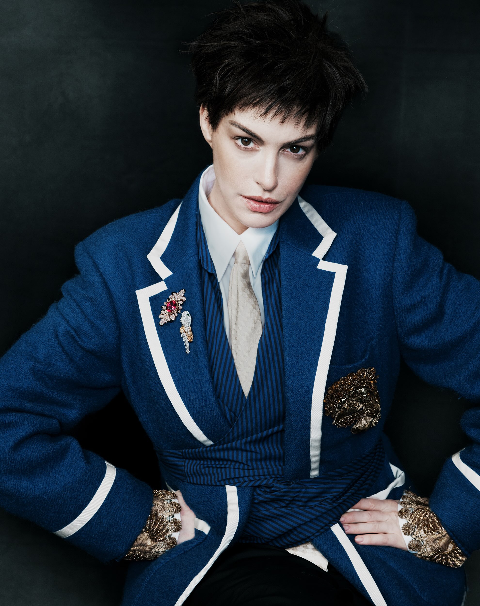 Almost unrecognizable: Anne Hathaway brings the short haircut back into fashion