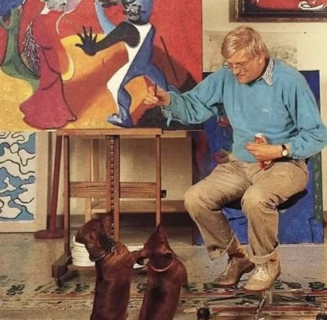 Porträt von David Hockneys Lieblingsdackel wird erstmals bei Christie’s versteigert