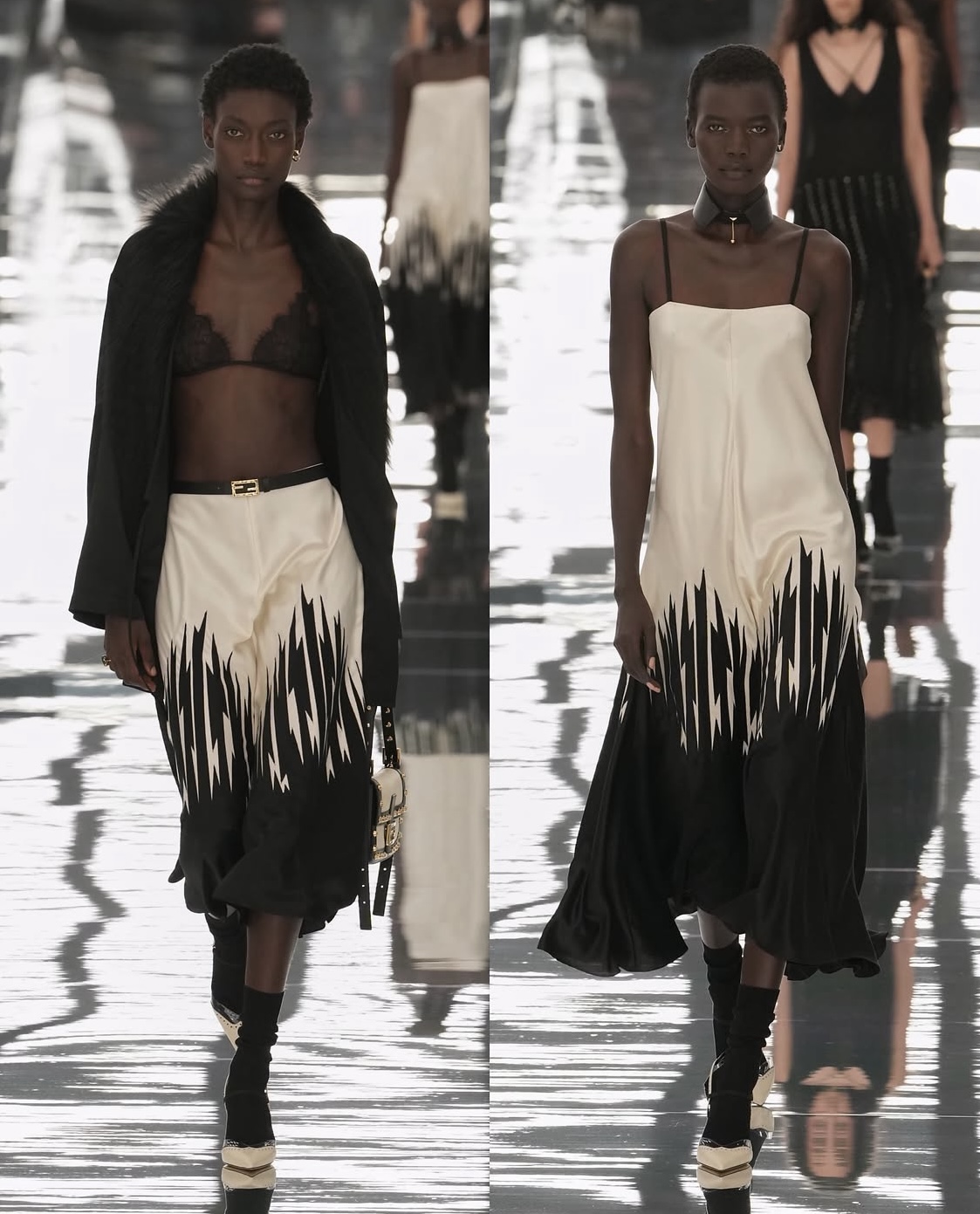 Spiegellabyrinth und sinnliche Looks: So lief die Fendi-Show in Milano