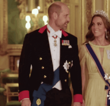 In Elie Saab und mit ihrer ikonischen Tiara: Kate Middleton beim Staatsbankett in Windsor